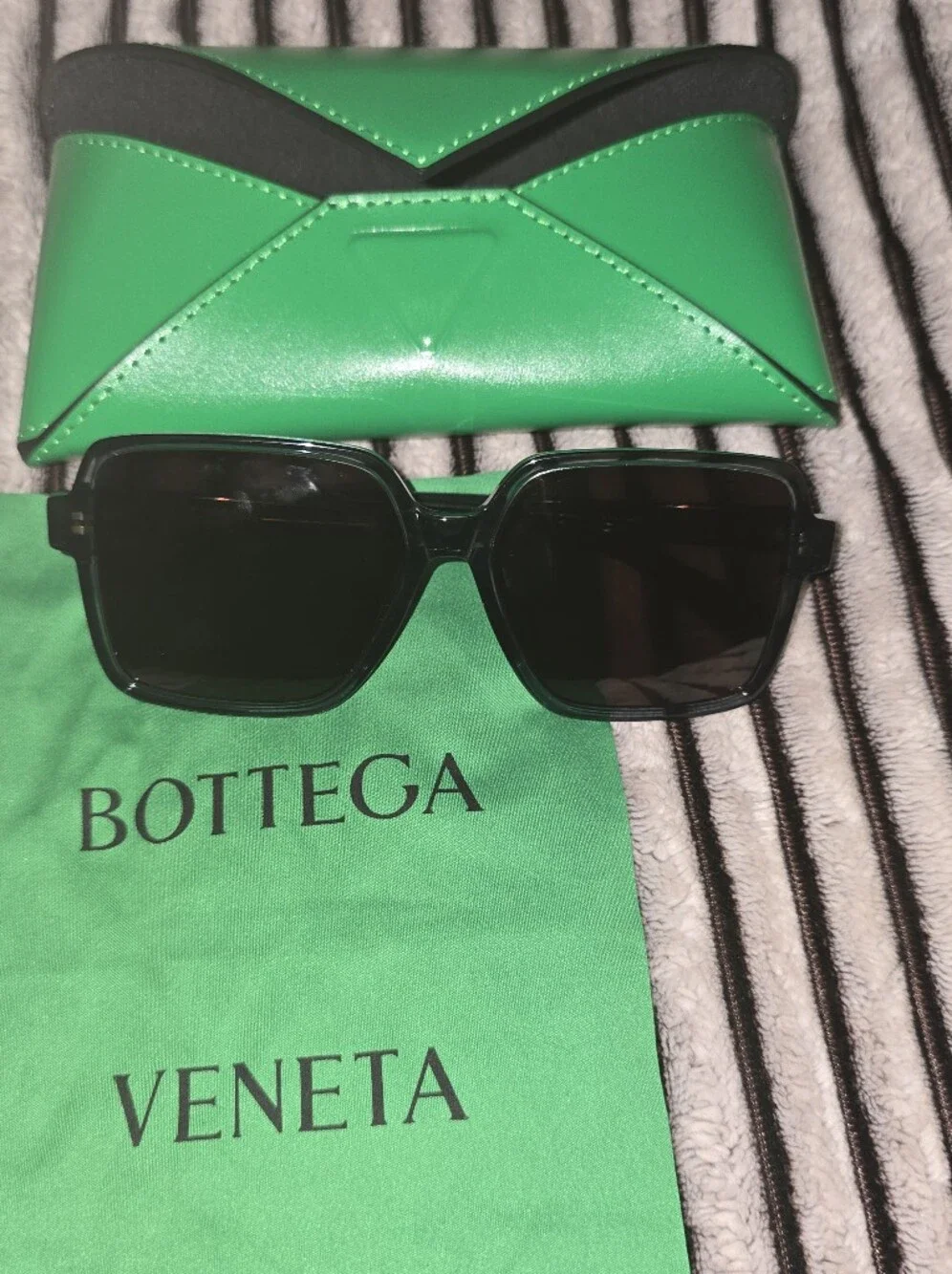New Bottega Veneta Sunglasses BV1317SK Women's Large Square Frames (59-15-145)